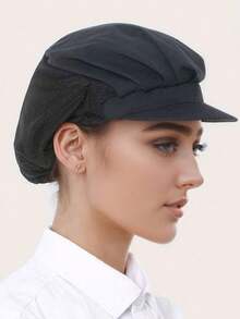 10/5/2/1pc 透气涤纶面料工作帽，可调节网眼厨房烹饪帽，带弹性闭合的餐饮服务帽，男女通用的全网眼厨师帽，防油发套，带抽绳闭合的短帽檐，仅可手洗，男女皆宜的防尘网眼帽 - 适用于餐饮、烘焙和车间使用 - 彩色 - 查看 1