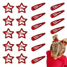 5pcs/Set Fashionable Dopamine Color Star Hair Clips, Suitable For Daily Use, Commuting, School, Outfit Matching, Minimalist Style Girls BB Bangs Hairclips