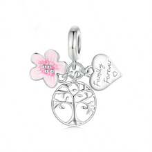 1 Pc Fashion Cute Pink Star & Crown & Love & Hot Air Balloon & Cherry & Lotus & Flower & Cat Beaded Bracelet Pendant Accessories, Suitable For Bracelet Necklace Diy Jewelry Mother's Day Valentine's Day Often Jewelry Gifts - Silver - View 13