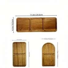11.4-Inch Rosewood Multipurpose Serving Tray, Breakfast Platter, Snack Plate, Cake Stand, Decorative Platter, Divided Appetizer, Dipping Sauce, Nuts, Dried Fruits, Kitchen Counter, Bathroom Decor, Dessert Display, Suitable For Weddings, Graduations, Birthdays, Parties, Halloween, Christmas