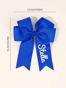 1 pieza Moños personalizados con bordado de nombre para niñas. Pinza de caimán con moño personalizado de grogrén blanco y rojo, elegante y sencillo. Accesorios para niñas porristas, para boda, primavera, verano, colores brillantes. Vuelta al colegio - Multicolor - Ver 8