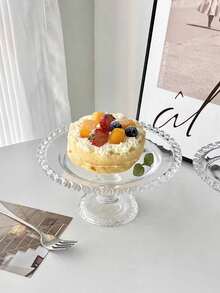 1 件法式复古心形边缘玻璃水果碗、蛋糕沙拉甜点盘适用于西式用餐、下午茶小吃 - 無色 - 查看 4