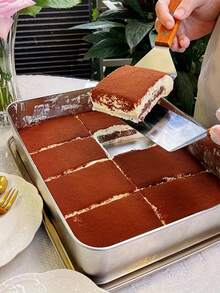 Stainless Steel Rectangular Baking Pans, Square Shape, Non-Stick, Durable, For Tiramisu, Lasagna, And Desserts