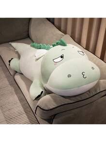 1 pieza Almohada de Body de peluche de dinosaurio lindo de 39 pulgadas, muñeco de peluche de dinosaurio verde, regalo de cumpleaños para niños, muñeco de compañía para la cama