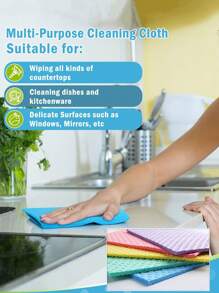 Reusable Towels Rags Non-Scratch Ultra-Absorbent Cellulose Sponge Cloths, Multipurpose Reusable Cleaning Wipes For Kitchen, Car, Windows & Dishes, Quick-Drying Dishcloths Hand Towel Auto