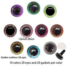 120/180pcs Sparkling Sequin Doll Eyes And Nose Set, Colorful 3D Embroidered Plastic Eyes With Washers, For Amigurumi Plush Toys, Dolls, Puppets, Bears DIY Crafts (Assorted Colors)
