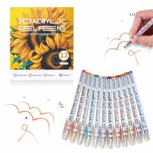 Penna gel acrilica 3D, penna gel ad asciugatura rapida, set per pittura graffiti, può essere usata per prendere appunti, segnare, fare biglietti d'auguri, colorare, contornare, penna acrilica da 1,0 mm, pennarello, tornando a scuola