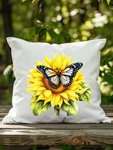 6pcs Sunflower & Butterfly Clothing Print Pattern Heat Transfer Vinyl Sticker, For Clothes Hot Press Paste - Mixed Color - View 3