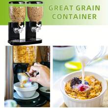 3 pezzi Dispenser per la stagione di laurea: grande capacità, facile da usare, set dispenser per cereali 3 in 1 - contenitori sigillati per cereali, riso e avena con misurazione precisa, perfetto per organizzatori per colazione e spuntino in cucina