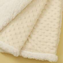 1 件双层婴儿毯，圆点羊毛被，婴儿车毯，适合所有季节 - 米色 - 查看 3