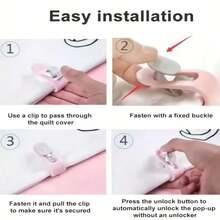 4/6/8/10/12/18pcs Bed Sheet Clip Fasteners, Invisible Home Use Bedding Corners Fixators, Plastic Blanket Clips, For Winter Anti-Scattering - Multicolor - View 9