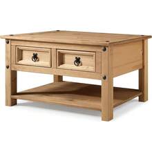 Deluxe Edition Furniture Corona Coffee Table With 2 Drawers & Shelf - Brown - View 5