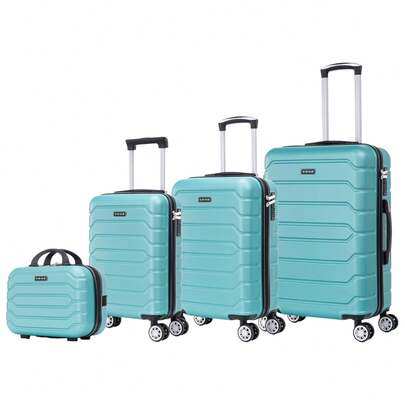 Conjunto de Maletas de Viaje Elegantes: Carcasa Ligera de ABS, Cerradura Numérica, 4 Ruedas Giratorias 360, Asa Telescpica de Aluminio Juego de Maletas Set Trolley Maleta Cabina ( 8002-002 )