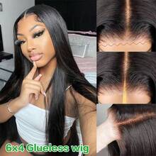 36 Inch Straight 13x4 13x6 Transparent Lace Frontal Wigs 200% Density 6x4 Lace Glueless Human Hair Wig Pre Plucked 360 Full Lace Front Wigs For Women - Black - View 9
