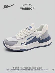 WARRIOR 1 Pair Men's Lace Up Sneakers, Slip Resistant, Durable, Versatile, Comfortable Sports Shoes For Outdoor, Casual, Running, Low Top - Blue - View 1