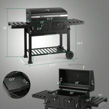 Heavy-Duty Oversize Charcoal Gril Garden Outdoor Liftable BBQ Picnics
