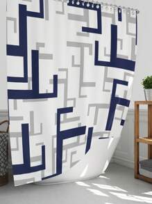 1pc/4pcs Abstract Modern Pattern Bathroom Waterproof Shower Curtain Set With 12 Hooks, Non-Slip Bath Mat, U-Shaped Contour Rug, And Round Toilet Lid Cover, Full Scene Bathroom Decor Set Back To School