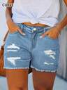 Plus Size Denim Shorts