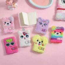 1 件随机迷你毛绒独角兽笔记本，带纽扣口袋，返校学生礼物，节日生日礼物，备忘便笺 - 彩色 - 查看 7