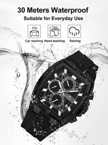 REWARD Men's Quartz Watch Luminous Hands & Date, Sporty Casual Analog Display, Quartz Movement, Silicone Band - one-size - View 9