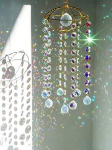 1pc Handmade Crystal Sun Catcher, Reflects Sunlight And Rainbows, Hanging Wind Chime Style Sun Catcher, Suitable For Windows, Indoor Home Decor, Outdoor Garden Decoration, Gifting For Valentine's Day, Thanksgiving, Christmas, Parties