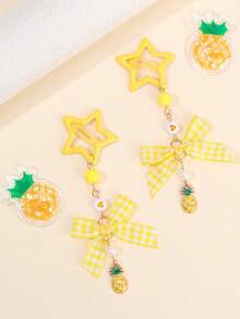 2个红色草莓樱桃发夹，带蝴蝶结，可爱甜美BB发夹，带长吊坠，适合作为礼物、发饰、情人节礼物、发卡、爪夹、学习用品、头部饰品、发夹 - 彩色 - 查看 15