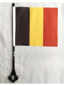 1 套多国旗帜自行车杆，山地自行车双面旗帜套装包括美国、意大利、西班牙国旗，适用于户外跑车比赛、马拉松、大型团体活动欢呼装饰，适合各种自行车型号