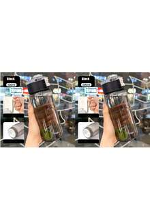 2 件/800ML 水瓶，防漏水瓶，宽口，配有易清洁刷，适用于健身房、家庭、学校、办公室（1 瓶）男女学生通用水杯，便携杯，便携式运动水杯 - 彩色 - 查看 22