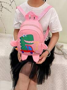 A Custom Bag With A Personalized Name Or Holiday Message. Customize Your Own Backpack. New Fashionable College Style Belt Mini Cartoon Dinosaur Print Decoration Polyester Fabric Zipper Adjustable Shoulder For Children Primary School Students To Go Back Outdoors On Vacation - Multicolor - View 9