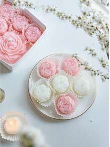 6pcs/3pcs/1pc Large Size, New Peony Scented Candles Set, Handmade Candles, Flower Shape Candles For Home Decor, Dining Table, Room, Bedroom, Birthday, Party, Wedding, Gifts, Holiday Decorations