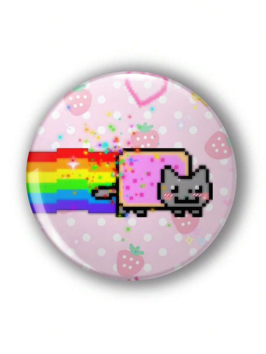 1 件 4.4 厘米/1.73 英寸图案别针徽章、纽扣别针，适合固定在衣服、包包、背包上，可作为送给朋友和家人的有趣礼物 - 彩色 - 查看 1