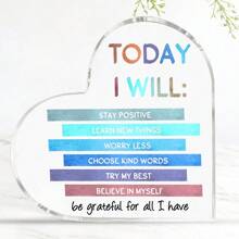 1 pieza Letrero de acrílico con afirmaciones positivas, 3.9*3.9 pulgadas, regalo de concientización sobre la salud mental, decoración de oficina de consejero, decoración inspiradora de psicología