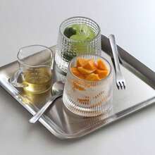 1pc/2pcs Home Simple Stainless Steel Serving Tray