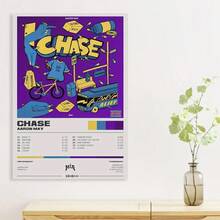 Framed AlenMay Chase Album Art Poster, Canvas, Vibrant Pop Art Style With MusicTracklist And Performances, Ideal For Bedroom And Living Room Decor, Great Gift For Music Lovers, Perfect For Room Decor