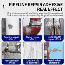 1 件装 AB 胶管道泄漏修复密封剂，适用于金属铸铁管、塑料 PVC 管、暖气散热器、太阳能、消防管道漏水修复