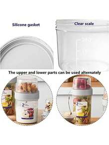 Tazas de desayuno, vasos para llevar, recipientes para cereales y leche con doble sellado, tazas de yogur portátiles con contenedores para cereales, avena o fruta, esencial para la oficina, la universidad, los viajes, los picnics, almacenamiento de alimentos hermético, ideal para bebés, mamás, estudiantes y trabajadores de oficina, suministros escolares de vuelta al cole