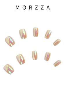 30pcs Vintage Street-Style Minimalist Elegant Daily Classic Colorful Laser Short Ballet Nail Stickers Set, Instantly Elevate Your Look, Suitable For Minimalist Girls And Ladies For Everyday Use And Shopping Nails Nail Supplies - Multicolor - View 3