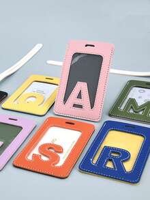 2pcsA, B,C,D, Letter Hanging Rope Card Sleeve, Creative And Simple Fashion, Campus Card, Meal Card, Protective Cover, Multiple Letter Card Sleeves To Choose From - Multicolor - View 1