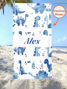 Personalized Kids Beach Towel,Summer Birthday Gift For Kids,Summer Vibes,Girls Beach Trip,Custom Beach Towel,Swimming Pool,Beach Decor - Multicolor - View 5