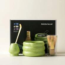 Coffret à thé matcha, comprenant un contenant de poudre de matcha, un bol à matcha avec bec verseur, boîte cadeau pour la rentrée des classes