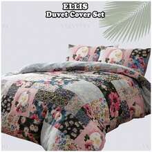 VELVETIO Ellis Printed Duvet Cover Set Reversible Beddings With Matching Pillowcases Soft And Warm Skin Friendly Floral Pattern - Multicolor - View 7