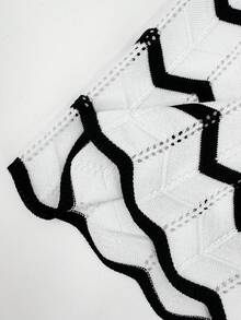 春夏新款圆领条纹无袖针织毛衣女式背心裙，度假风格