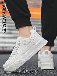 Giày vải canvas màu trơn mới dành cho nam, giày thể thao thường ngày, giày đôi, phù hợp với quần jeans và phong cách thể thao. - trắng - Xem 6
