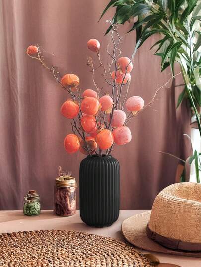 1PC Shatterproof Ceramic Like Plastic Vase Moderne Minimalist Glossy Wit Geometric Contour Textured Matte ing, Non Breakable Tabletop Living Room/Office/Gallery, All Season Monochromatic Art Centerpiece Home Room Flower Glass view 4