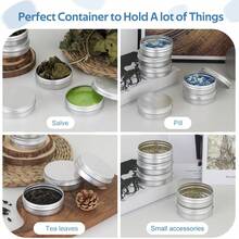 12/24 Pcs Aluminum Tin Metal Round Tins Screw Lid, Aluminum Tin Jar Refillable Containers, Metal Tins With Lids, Aluminium Empty Tins Metal Candle Storage Tin Jars Travel Tin Cans For Crafts, Candles, Cosmetics, Lip Balm, DIY(5ml/20ml/30ml/40ml/50ml/60ml ) - Multicolor - View 7