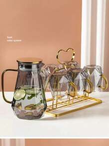 1pc Diamond Shaped Creative Fashionable High-Borosilicate Glass Cup, High-Quality Home Use Diamond Style Teapot