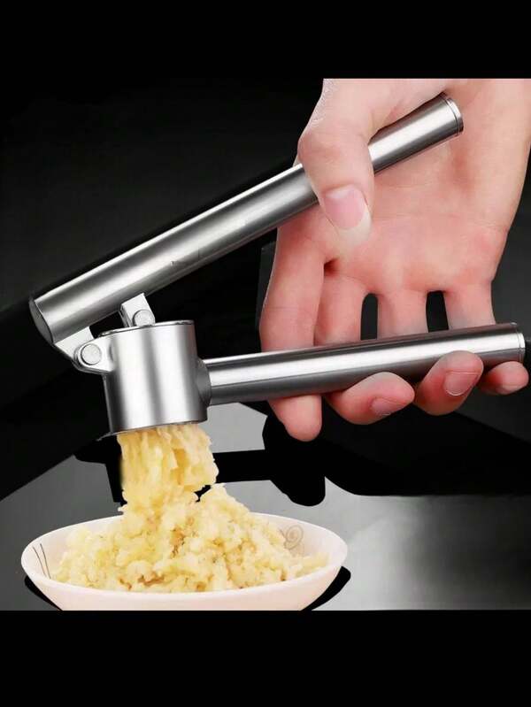 1pc Stainless Steel Garlic Press, Manual Garlic Crusher, Multifunctional Kitchen Garlic Mincer, Garlic Press Gadget, Stainless Steel Garlic Masher For Home, Random Delivery Of New And Old Versions