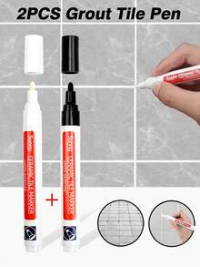Waterproof Grout Restorer Pen Grout Tile Pen - Multi-Purpose Tile Repair Marker For Wall & Floor, Stain-Resistant & Grout Colorant With Precision Tip (Bathroom, Kitchen, Indoor/Outdoor Use) Stickers Sticker