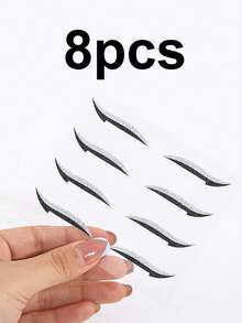 48/24/8 Pieces Of Self-Adhesive Eye Makeup Eyelash Patches, Stage Makeup Party Night Club Eye Makeup Patches, Eyeliner Stickers, Eyeliner Stickers, Eye Shadow Stickers, Self-Adhesive Eye Makeup Eyeliner Stickers, Eyeliner Pearlescent Stickers - Multicolor - View 7