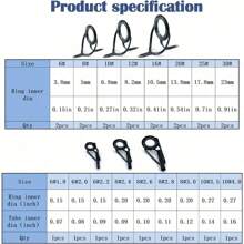 Rod Tips Repair Kit - 10 Sizes Fishing Pole Guide Replacements With Ceramic Ring Dual Foot Tips Replacement